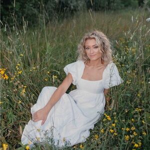 DISSH Monty linen midi dress, white, size 4